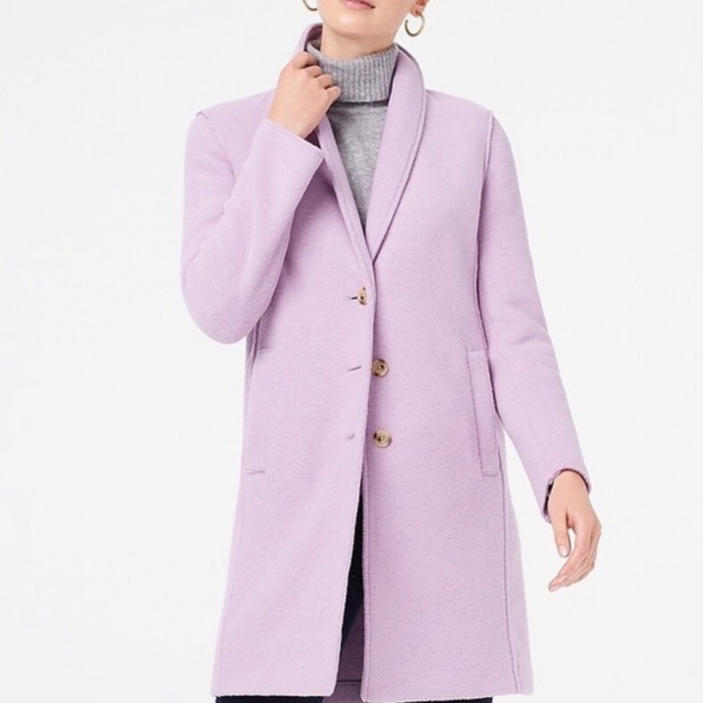 J. Crew Boiled Wool Topcoat Lilac color
